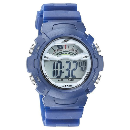 SF Digital Dial Blue PU Strap Watch for Men ns77109pp03 / 77109pp03