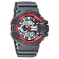 SF Quartz Analog Digital Black Dial PU Strap Watch for Men ns77118pp02w / 77118pp02w