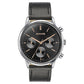 Sonata Quartz Multifunction Black Dial Black Leather Strap Watch For Men 77139sl03