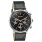 Sonata Quartz Multifunction Black Dial Black Leather Strap Watch For Men 77139sl03