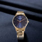 Sonata Quartz Analog Blue Dial Golden Stainless Steel Strap Watch For Men 77144ym01