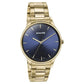 Sonata Quartz Analog Blue Dial Golden Stainless Steel Strap Watch For Men 77144ym01