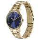 Sonata Quartz Analog Blue Dial Golden Stainless Steel Strap Watch For Men 77144ym01