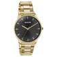 Sonata Quartz Analog Black Dial Golden Stainless Steel Strap Watch For Men 77144ym03