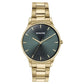 Sonata Quartz Analog Green Dial Golden Stainless Steel Strap Watch For Men 77144YM04