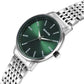 Sonata Wedding Quartz Analog Green Dial Stainless Steel Strap Watch For Men 77156SM02