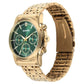 Sonata Wedding Multifunction Green Dial Stainless Steel Strap Watch For Men 77158ym01