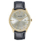 Sonata Wedding Edit Quartz Analog with Date Golden Dial Leather Strap Watch For Men 77166yl01