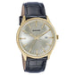 Sonata Wedding Edit Quartz Analog with Date Golden Dial Leather Strap Watch For Men 77166yl01