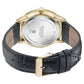 Sonata Wedding Edit Quartz Analog with Date Golden Dial Leather Strap Watch For Men 77166yl01