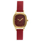 Sonata Quartz Analog Red Dial Leather Strap Watch for Women ns8060yl03 / 8060yl03