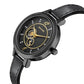 Sonata Unveil Black Dial Women Watch With Leather Strap nr8141nl03 / 8141nl03