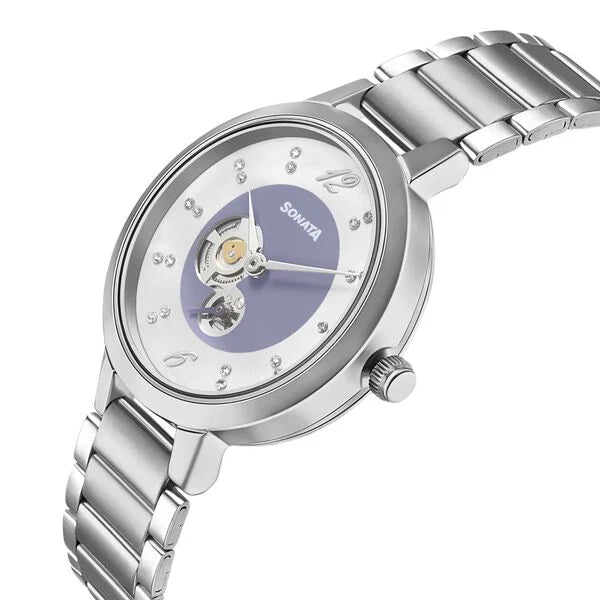 Sonata Unveil Quartz Multifunction Stainless Steel Strap Watch for Women nr8141sm14 / 8141sm14