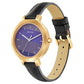 Sonata Play Purple Dial Women Watch With Leather Strap 8141wl06