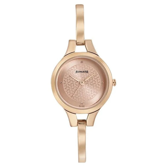 Sonata Mission Mangal Rose Gold Dial Women Watch With Stainless Steel Strap ns8151wm05 / 8151wm05