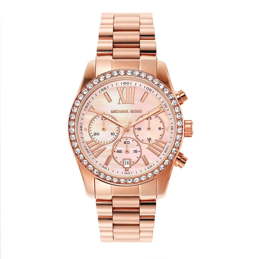 Michael Kors Lexington Pavé Rose Gold-Tone Watch MK7242