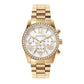 MICHAEL KORS Lexington Pavé Gold-Tone Watch MK7241