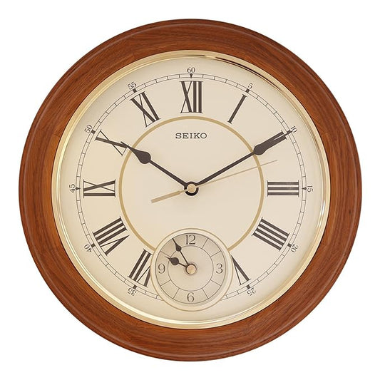 Seiko Wall Clock (30.2 cm x 30.2 cm x 4.5 cm, Brown) - QXA494B