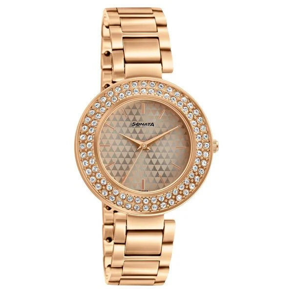 Sonata Blush It Up Rose Gold Dial Women Watch With Stainless Steel Strap ns87033wm01 / 87033wm01