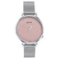 Sonata Elegent Essentials Quartz Analog Pink Dial Stainless Steel Strap Watch For Women 87045sm02w