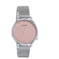 Sonata Elegent Essentials Quartz Analog Pink Dial Stainless Steel Strap Watch For Women 87045sm02w