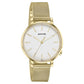 Sonata Elegent Essentials Quartz Analog White Dial Stainless Steel Strap Watch For Women 87045ym02w