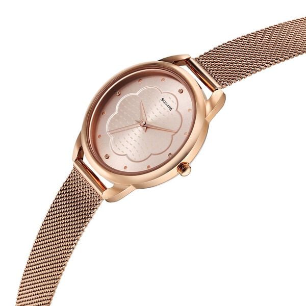 Sonata Wedding Quartz Analog Rose Gold Dial Stainless Steel Strap Watch for Women ns87051wm02 / 87051wm02