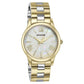 Sonata Glam Gold Quartz Analog Off White Dial Stainless Steel Strap Watch For Women 87061bm01w