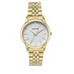 Sonata Glam Gold Quartz Analog White Dial Stainless Steel Strap Watch For Women 87061ym01w