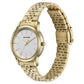 Sonata Glam Gold Quartz Analog White Dial Stainless Steel Strap Watch For Women 87061ym01w