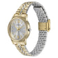 Sonata Glam Gold Quartz Analog Silver Dial Stainless Steel Strap Watch For Women 87062bm01w