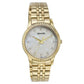 Sonata Glam Gold Quartz Analog Off White Dial Stainless Steel Strap Watch For Women 87062ym02w