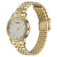 Sonata Glam Gold Quartz Analog Off White Dial Stainless Steel Strap Watch For Women 87062ym02w