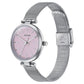 Sonata Wedding Quartz Analog Purple Dial Stainless Steel Strap Watch For Women 87078sm01