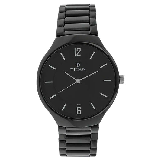 Titan Black Dial Black Ceramic Strap Watch NQ90014KC01 / 90014KC01