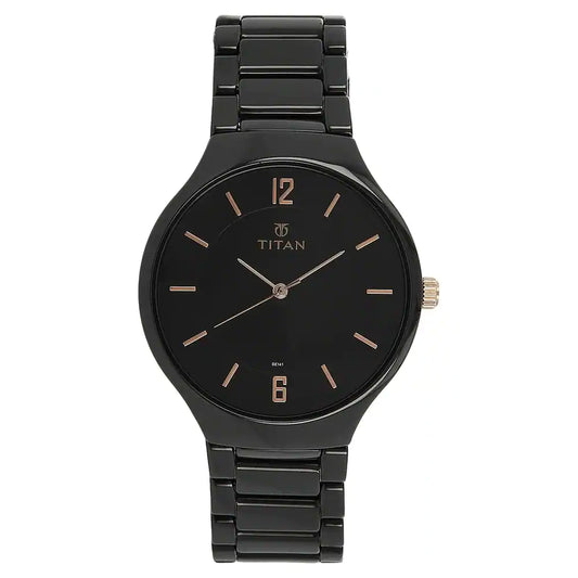 Black Dial Black Ceramic Strap Watch NP90014KC02 (DE141)