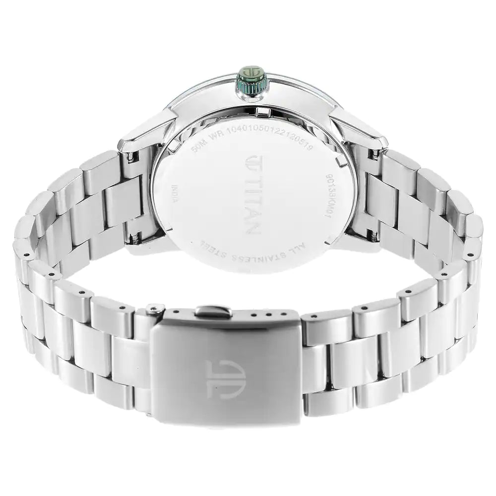 Titan Urban Magic Green Dial Stainless Steel Strap Watch 90133KM01 / NS90133KM01