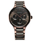 Titan Ceramic Fusion Quartz Multifunction Black Dial With Two Toned Color Stainless Steel Strap Watch For Men 90148kd05