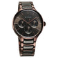 Titan Ceramic Fusion Quartz Multifunction Black Dial With Two Toned Color Stainless Steel Strap Watch For Men 90148kd05