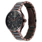 Titan Ceramic Fusion Quartz Multifunction Black Dial With Two Toned Color Stainless Steel Strap Watch For Men 90148kd05