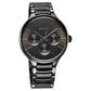 Titan Ceramic Fusion Quartz Multifunction Black Dial With Two Toned Color Stainless Steel Strap Watch For Men 90148kd06