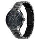 Titan Ceramic Fusion Quartz Multifunction Black Dial With Two Toned Color Stainless Steel Strap Watch For Men 90148kd06