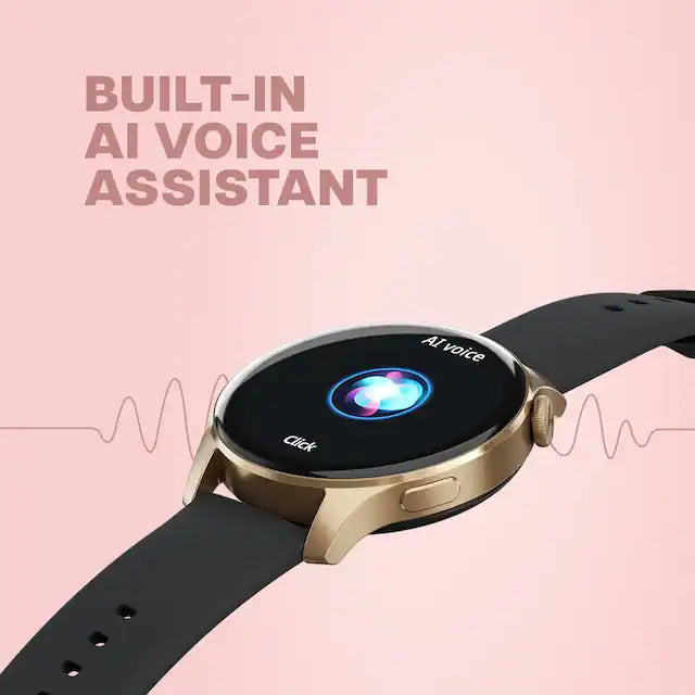 Titan Talk- Touch Screen Watch with Blue Strap, BT Calling, AI- Voice Assistant, and Amoled Display 90156AP04