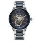 Titan Ceramic Fusion Automatic Blue Dial Silver Dual-Toned Stainless Steel Bracelet Watch for Men 90174KD02