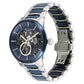 Titan Ceramic Fusion Automatic Blue Dial Silver Dual-Toned Stainless Steel Bracelet Watch for Men 90174KD02