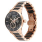 Titan Ceramic Fusion Automatic Black Dial Rose Gold Dual-Toned Stainless Steel Bracelet Watch for Men 90174kd03