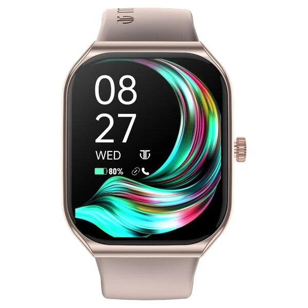 Titan Smart Watch with 4.97 CM Super AMOLED Display | 410 x 502 Pixel Resolution | AI Voice Assistant With Beige Strap 90188ap06