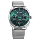 Titan Classique Suave Quartz Green Dial Silver Stainless Steel Mesh Strap Watch for Men 90189SM01