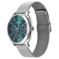 Titan Classique Suave Quartz Green Dial Silver Stainless Steel Mesh Strap Watch for Men 90189SM01