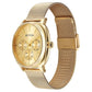 Titan Classique Suave Quartz Yellow Dial Golden Stainless Steel Mesh Strap Watch for Men 90189YM02